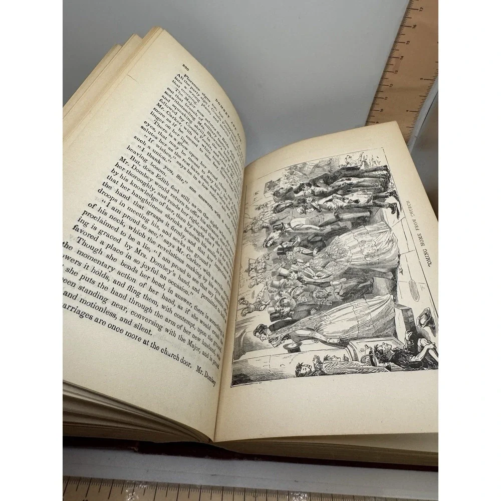 Charles Dickens Household Edition Antique Decorative Cloth Book English 1884